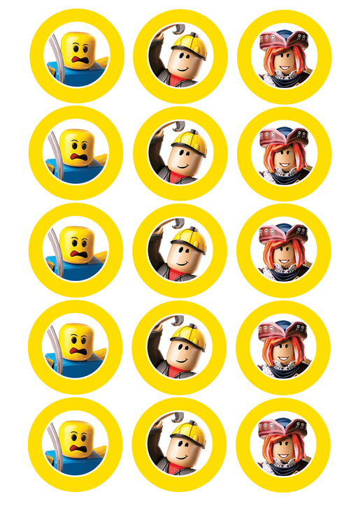 Roblox 2 Inch/5cm Cupcake Image Sheet - 15 Per Sheet