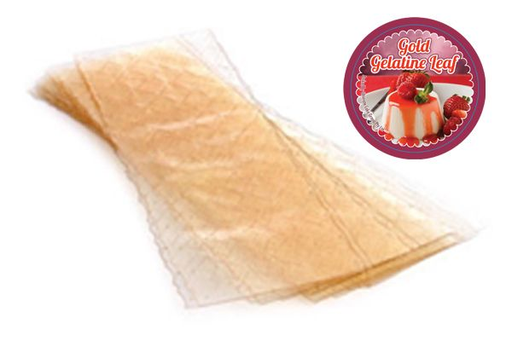 Gold Gelatine Sheets/Leaf 6 Sheets Bloom Strength 200