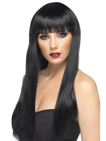 Beauty Wig, Black, Long, Straight with Fringe