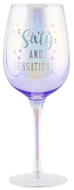 60th Wine Holographic Glass 430ml