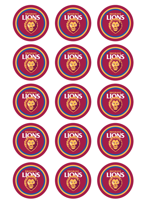 Brisbane Lions Edible Image Cupcakes