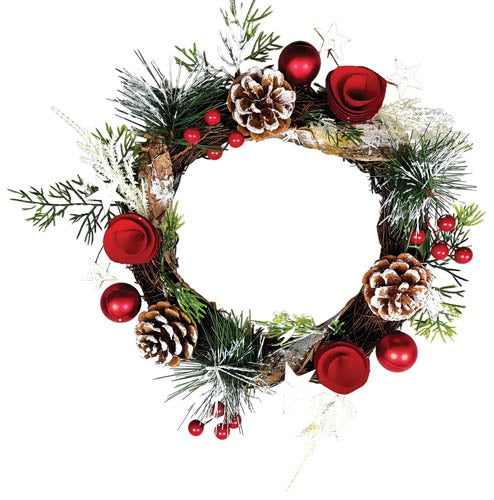 Christmas Medium 25cm Wreath Red with Stars