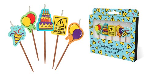 Caution Teenager Candles 5 Pack