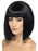 Coquette Wig, Black, Short with Fringe