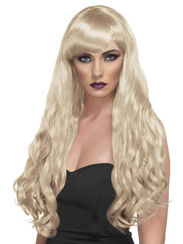 Desire Wig, Blonde, Long, Curly with Fringe