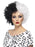 Evil Madame Wig, Black & White, Short, Curly