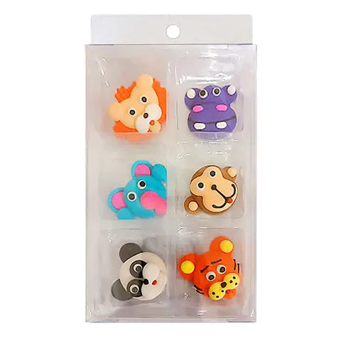 Large Safari Animals Sugar Decorations 6 Piece Pack