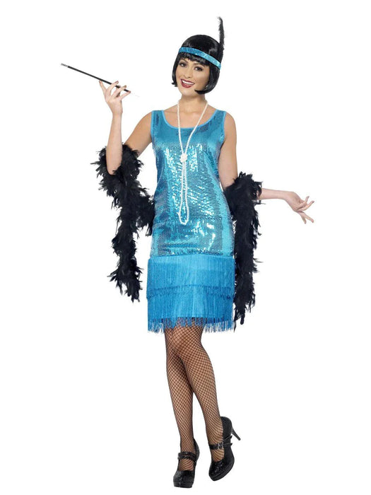 Flirty Flapper Teal Costume Small 8-10