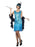 Flirty Flapper Teal Costume Large