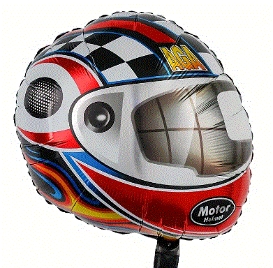 Car Racing Helmet Foil Balloon 22''