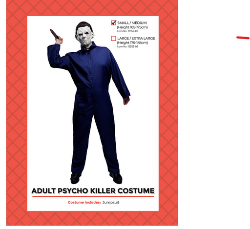 Adult Psycho Serial Killer Navy Costume L/XL