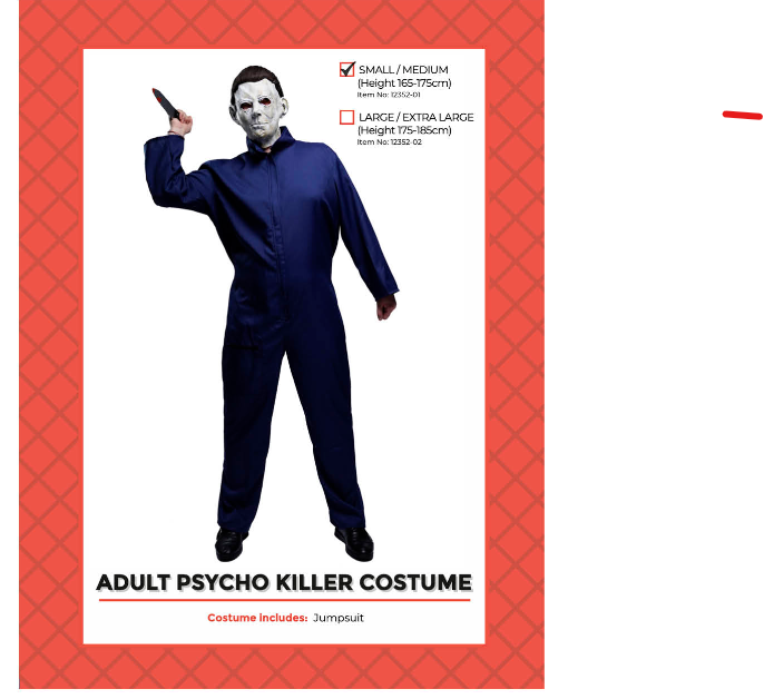 Adult Psycho Serial Killer Navy Costume L/XL