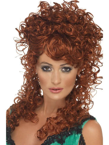 Saloon Girl Wig, Auburn, Long and Curly