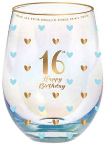 16th Sweet Heart Stemless Glass 600ml