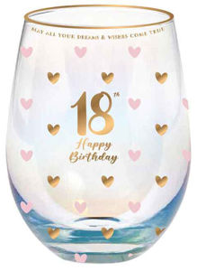 18th Sweet Heart Stemless Glass 600ml