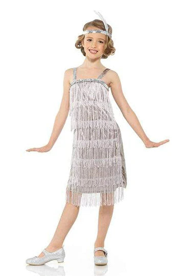 Silver Kids Flapper Dress 5-6 Years