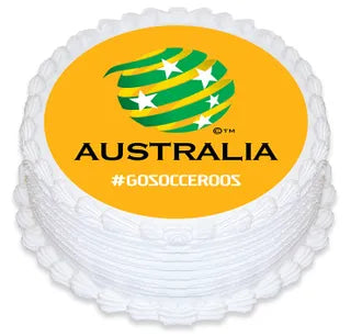 Australia Socceroos Round Edible Icing Image - 6.3 Inch / 16cm