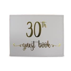 Assorted Guest Books White w/Gold Text