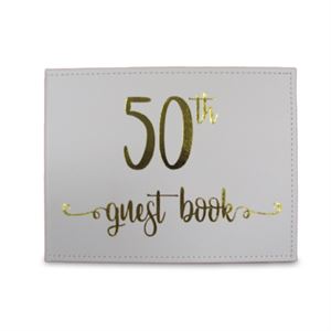 Assorted Guest Books White w/Gold Text