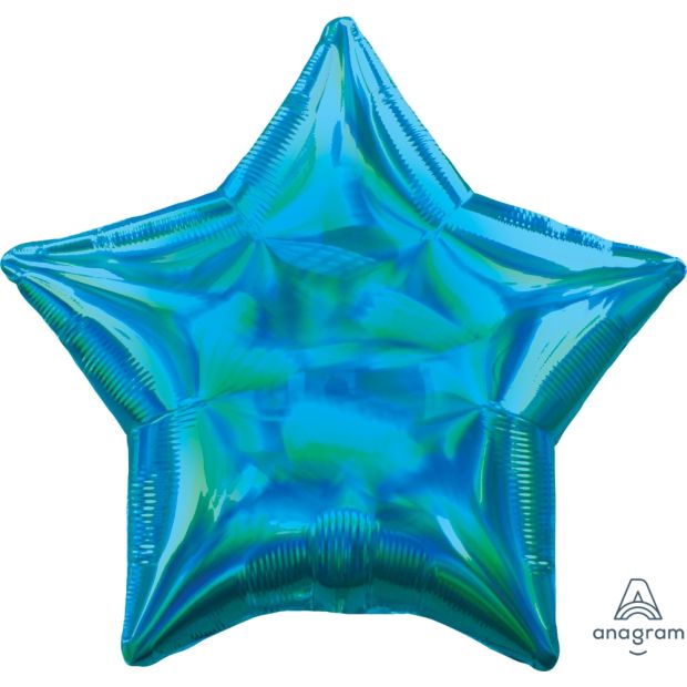 Anagram Soild Foil Star 45cm Iridescent Cyan