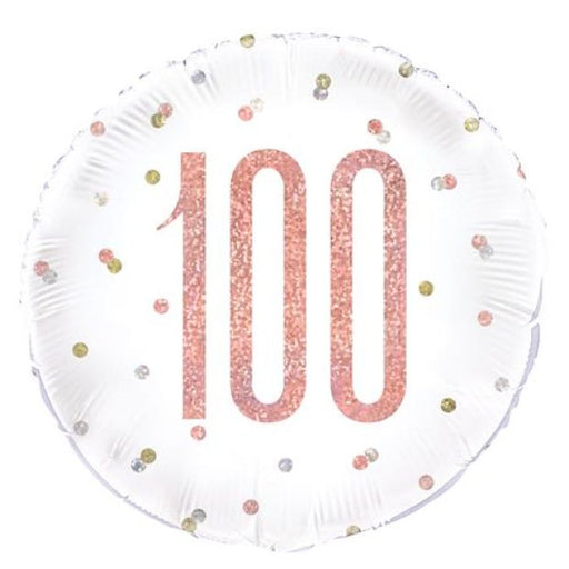 Rose Gold 100th Birthday Foil Balloon 18''