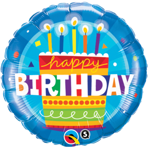 Foil 18" Happy Birthday Cake Blue