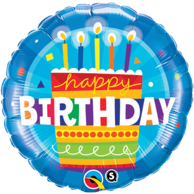 Foil 18" Happy Birthday Cake Blue