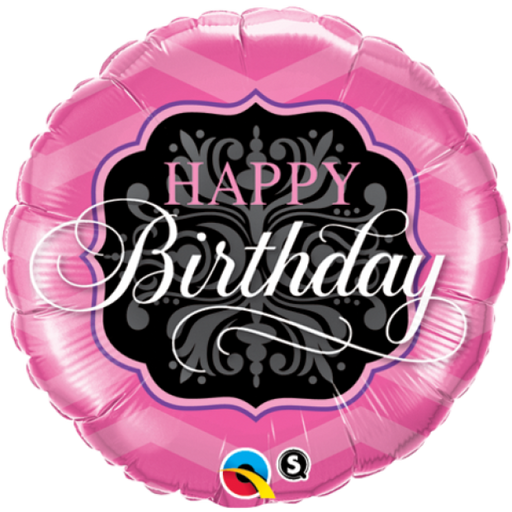 Happy Birthday Pink & Black Foil