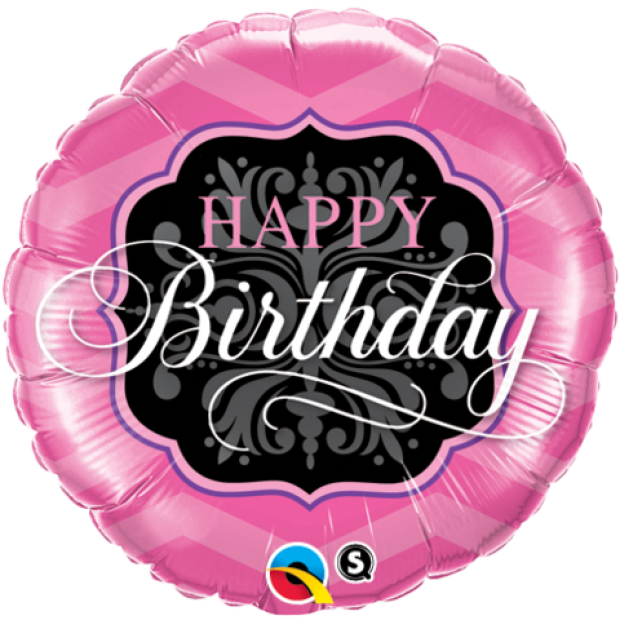 Happy Birthday Pink & Black Foil