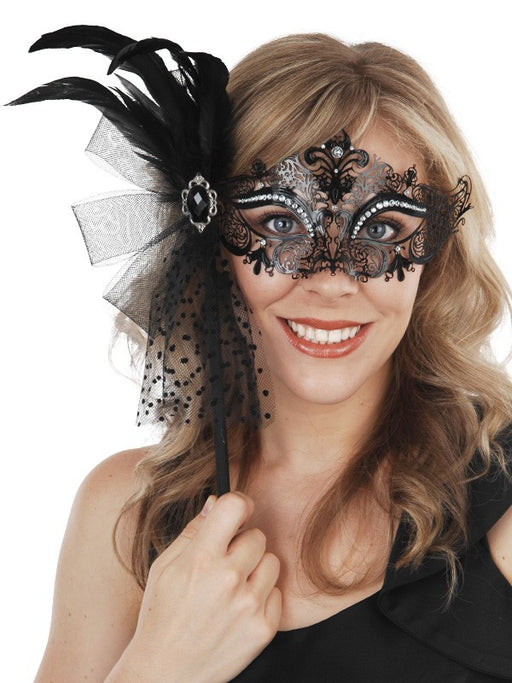 Provence Masquerade Eye Mask With Stick