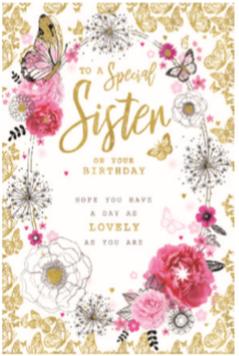 Sister Elegance Birthday Card