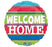 Welcome Home Colourful Stripes Foil Balloon 17"/43cm