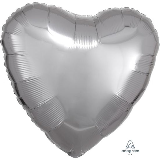 Heart Shape Foil Silver 45cm