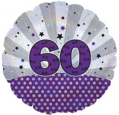 60th Birthday Foil Balloon 18"/45cm