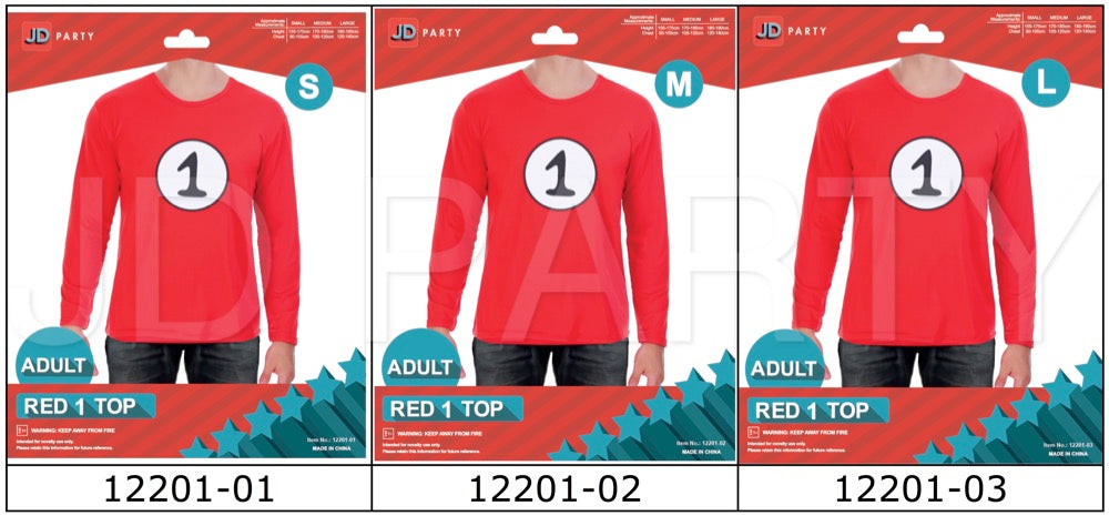 Red 1 Long Sleeve Shirt Adult