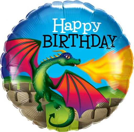 Foil Balloon Birthday Magical Dragon 18' 45cm