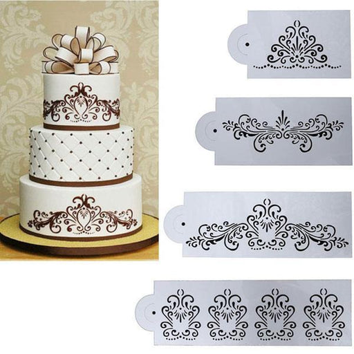 Royal Scroll Stencil Set | 4 Pieces