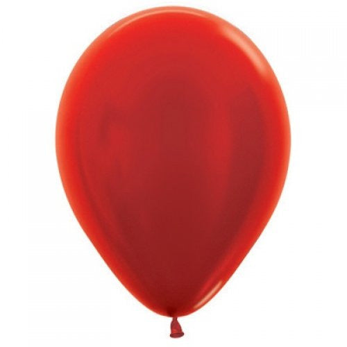 Metallic Red 12"-30cm Round Balloons 100pk