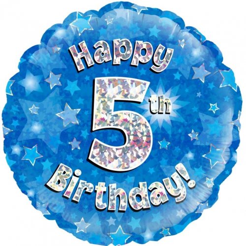 Blue Foil Holographic Happy Birthday 46cm Assorted Ages