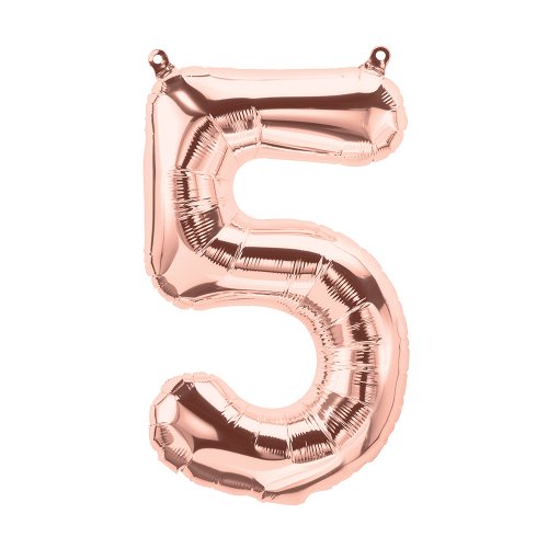 16" Rose Gold Foil Balloon Number 5- Air Filled