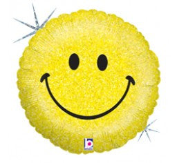 Holographic Smiley Face 18'' Foil Balloon