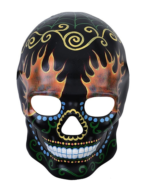 Day of The Dead Flaming Eyes Face Mask