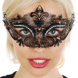 Metal Eye Mask With Purple Jewels