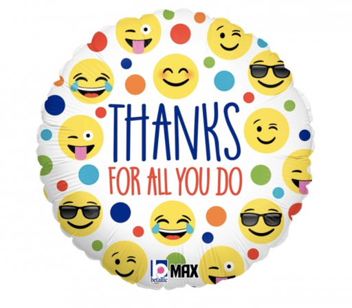 Foil 18" Thanks For All You Do Smiley Emoji Faces