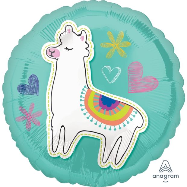 Happy Birthday Selfie Celabration Llama Foil Balloon 18" (46cm)