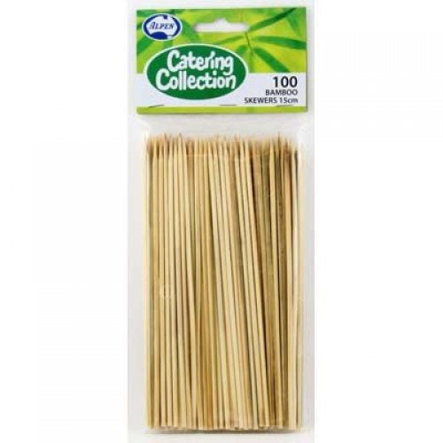 100 Wooden Bamboo Skewers 15cm