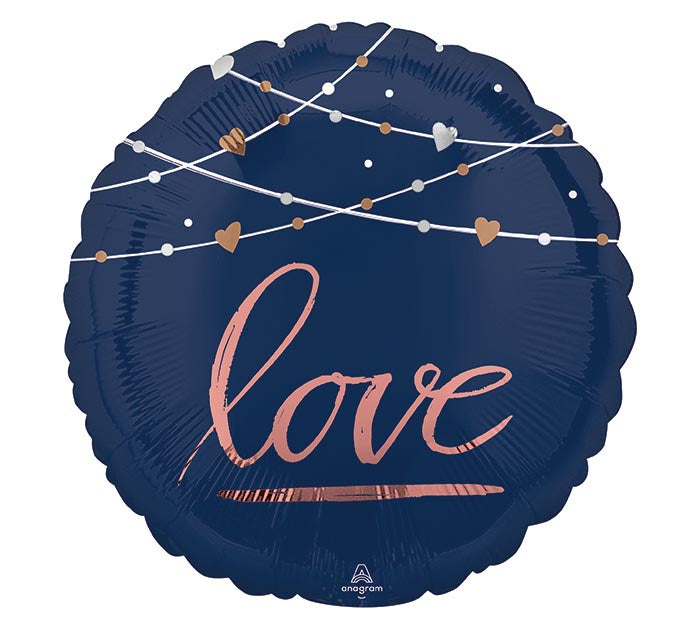 Navy Love Foil Balloon 18"/43cm