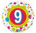 Coloured Dots 9th Birthday Foil Balloon