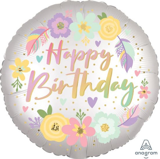 Anagram Foil 45cm (18") Boho Birthday Satin Flowers