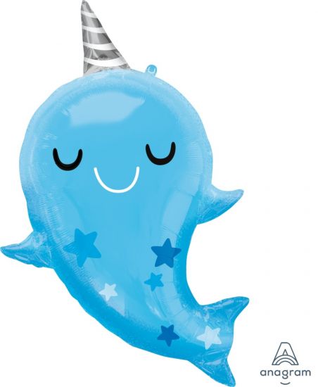 SuperShape Foil Happy Narwhal (66cm x 76cm)